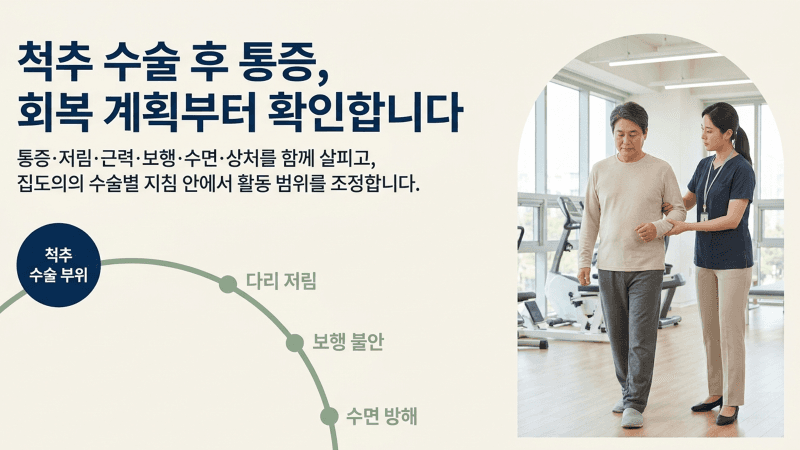 척추 수술 후 재활치료와 통증 회복 계획은 어떻게 세워야 할까요