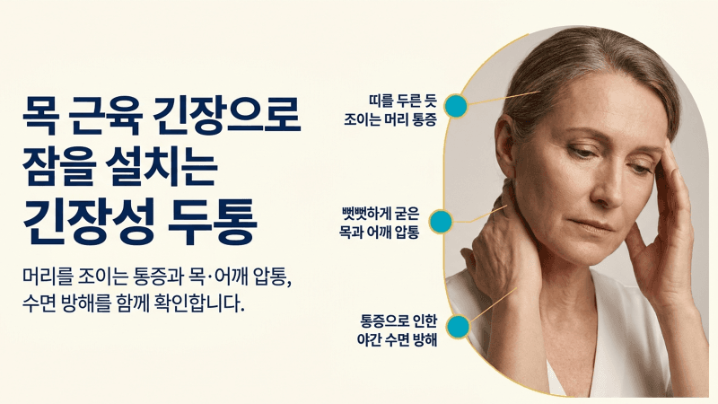 목 근육 긴장으로 잠을 설치는 두통, 원인 구분과 진료 기준