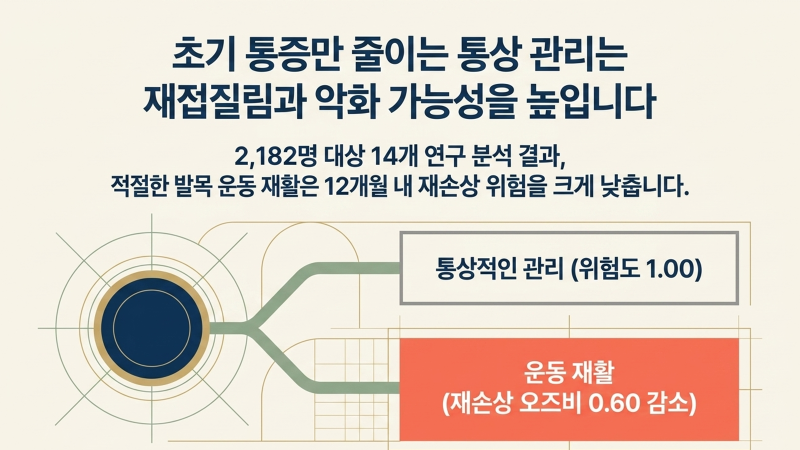 발목 염좌 발생 시 통증과 수면 양상을 함께 확인하는 내용의 이미지입니다.