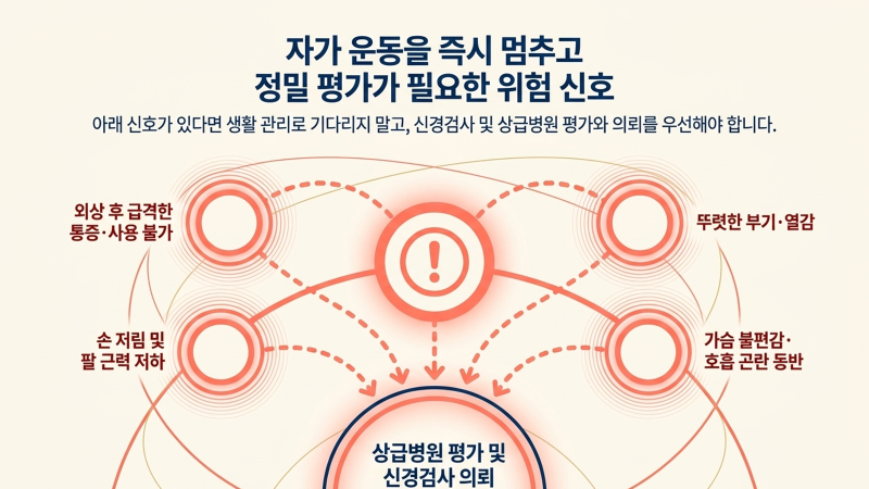 입원 치료와 한방 재활 프로그램 환경을 보여주는 홍보 이미지