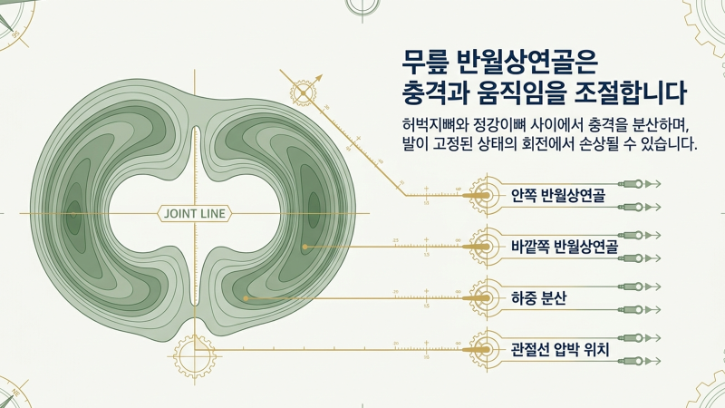 무릎 관절 건강을 유지하기 위한 일상 속 관리 방안을 설명하는 화면