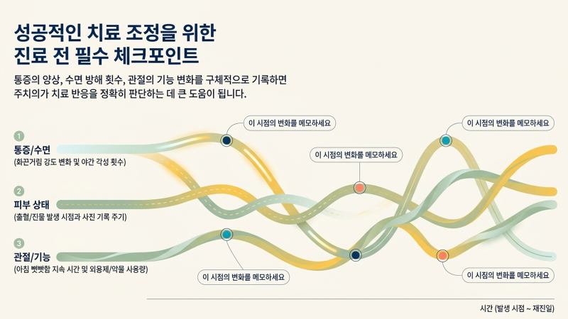 재활 운동 시설과 물리치료존을 통해 환자의 관절 기능 회복을 돕는 환경을 보여주는 슬라이드 이미지입니다.