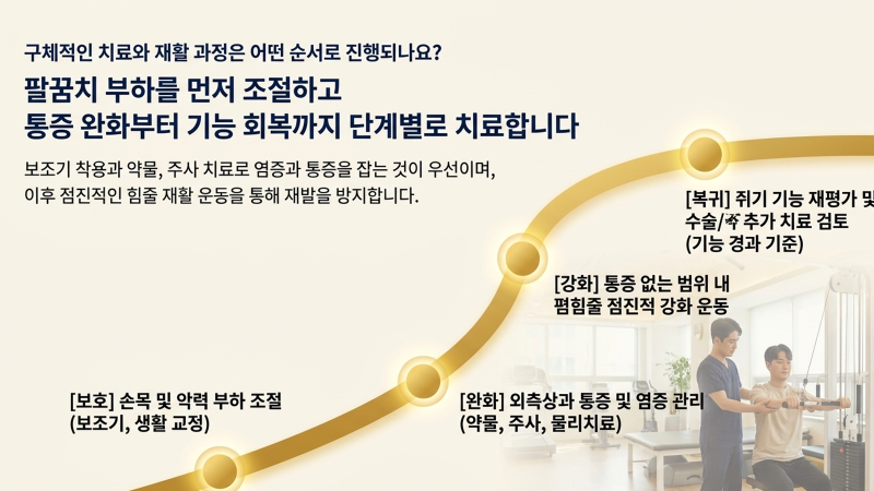 만성화가 진행될 때 나타나는 악화 신호와 통증의 악순환을 설명하는 구간의 이미지입니다.