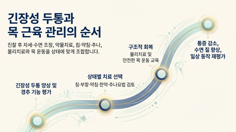 통증 치료 방법과 진료 순서, 환자가 내원 전후로 확인해야 할 사항들을 정리한 자료입니다.