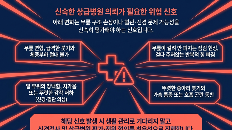 교통사고 무릎 통증 치료의 종합적인 결론을 요약한 자료 화면