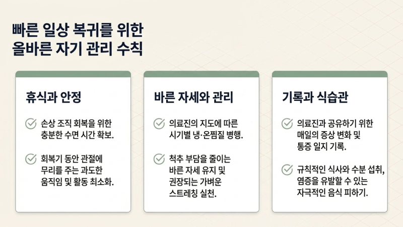 균형 잡힌 영양 식단과 첨단 로봇 재활시설을 통한 환자 회복 환경을 보여주는 사진
